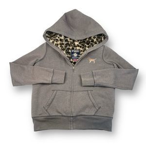 Pink Faux Fur Lined Full Zip Hoodie Size Small Y2K